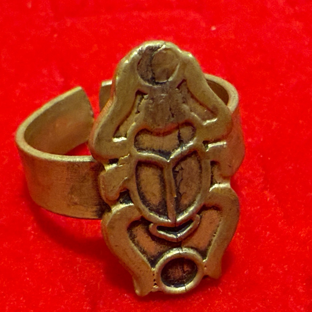 Gold Scarab Adjustable Ring Vintage